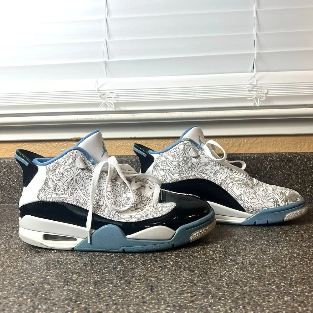 NIKE Air Jordan Dub Zero University of Blue White/Grey Sneaker 311046 114 Mens 8
